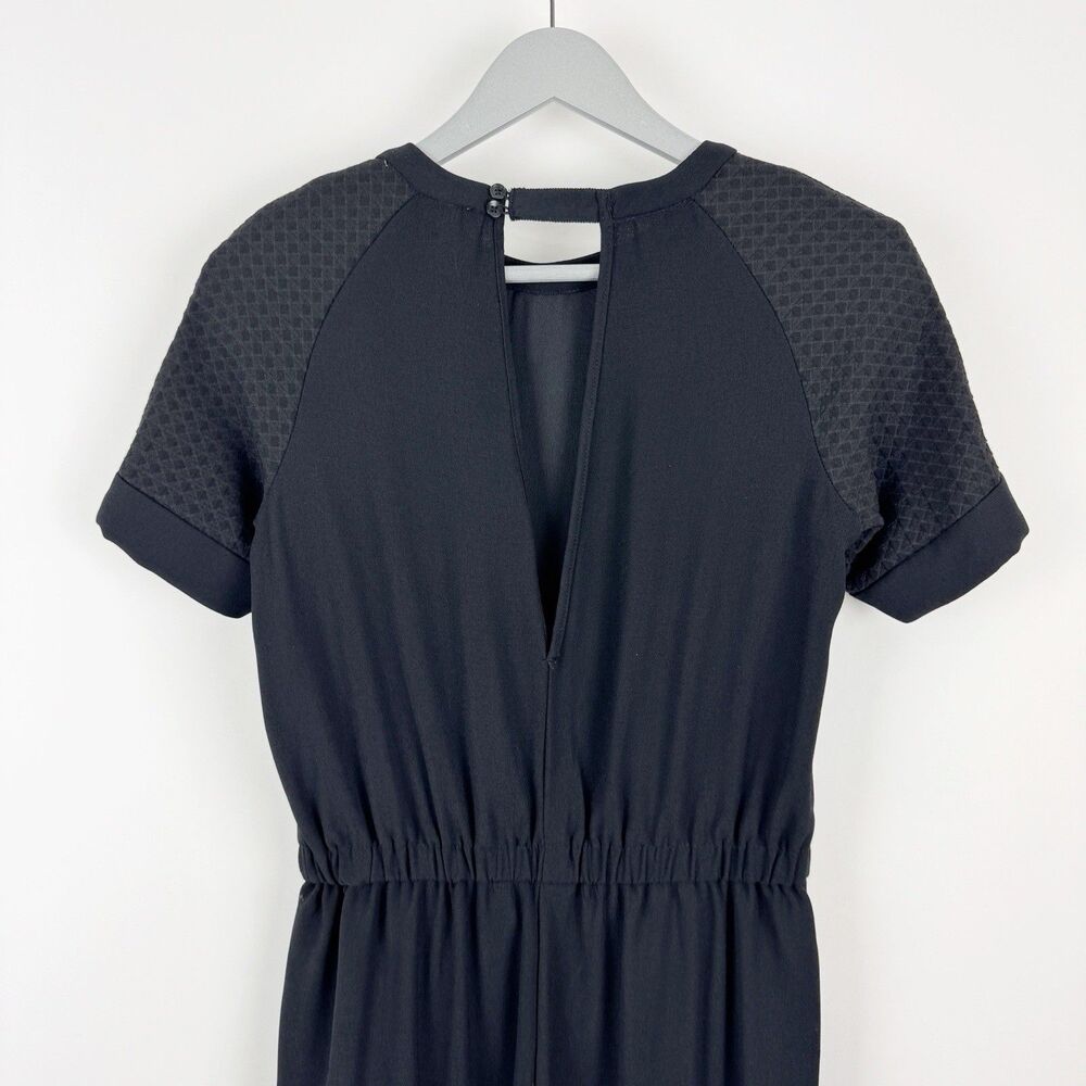 by Anthropologie Allegory Women's Black Short Sleeve Textured Jumpsuit - Picture 11 of 16